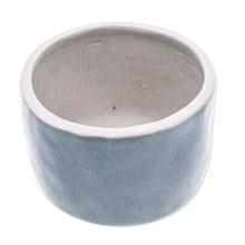 Load image into Gallery viewer, Handcrafted Ceramic Flower Pot with Polished Grey Surface - Grey Bud | NOVICA
