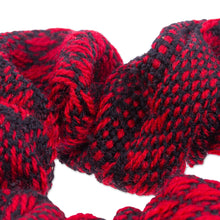 Load image into Gallery viewer, Handloomed Cotton Red Scrunchie with Geometric Pattern - Red Spell | NOVICA
