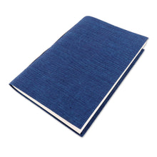 Load image into Gallery viewer, Blue Cotton Journal with 80 Blank Pages Handcrafted in India - Chic Blue | NOVICA
