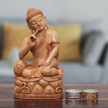 Load image into Gallery viewer, World Peace Project Wood Sculpture Hand-Carved in India - Buddha in Peace | NOVICA
