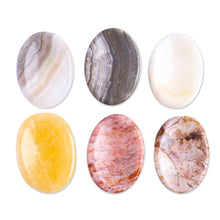 Load image into Gallery viewer, Set of 2 Oval Reclaimed Marble Stress-Relieving Stones - Celestial Illusion | NOVICA
