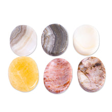 Load image into Gallery viewer, Set of 2 Oval Reclaimed Marble Stress-Relieving Stones - Celestial Illusion | NOVICA
