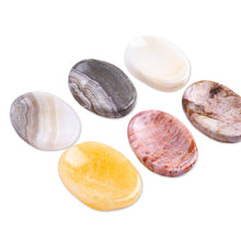 Load image into Gallery viewer, Set of 2 Oval Reclaimed Marble Stress-Relieving Stones - Celestial Illusion | NOVICA

