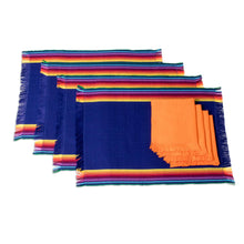 Load image into Gallery viewer, Handwoven Cotton Indigo Placemats with Napkins (Set of 4) - Indigo Balance | NOVICA
