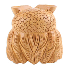 Load image into Gallery viewer, Wood Figurine of An Owl Exquisitely Hand-Carved in India - Owl Charm | NOVICA

