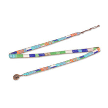 Load image into Gallery viewer, Handcrafted Glass Beaded Wrap Bracelet in Intense Colors - Intense Mosaic | NOVICA
