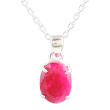 Load image into Gallery viewer, Faceted Ten-Carat Ruby Pendant Necklace Crafted in India - Love Grandeur | NOVICA
