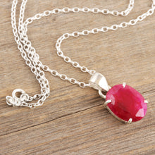 Load image into Gallery viewer, Faceted Ten-Carat Ruby Pendant Necklace Crafted in India - Love Grandeur | NOVICA
