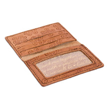 Load image into Gallery viewer, Handcrafted Leather Card Wallet with Celtic Knot Motifs - Ginger Luck | NOVICA
