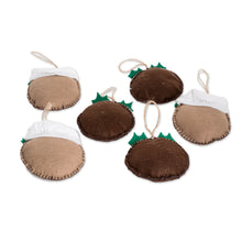 Load image into Gallery viewer, Set of 6 Handcrafted Felt Ornaments of Christmas Cookies - Delicious Smiles | NOVICA
