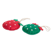 Load image into Gallery viewer, Set of 6 Handmade Felt Ornaments in Colorful Palette - Joyous Sparks | NOVICA
