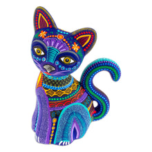Load image into Gallery viewer, Handcrafted Ceramic Alebrije Figurine of Colorful Cat - Oneiric Feline | NOVICA
