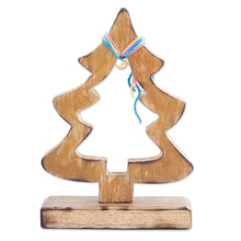 Load image into Gallery viewer, Handcrafted Mango Wood Christmas Tree Sculpture from India - Joyful Present | NOVICA
