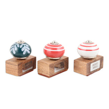 Load image into Gallery viewer, Ceramic and Brass Stamps Crafted from Mango Wood (Set of 3) - Loving Greetings | NOVICA
