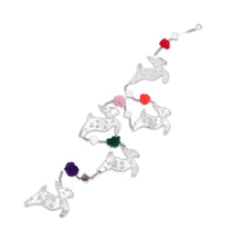 Load image into Gallery viewer, Handcrafted Colorful Aluminum Reindeer Garland from Bali - Radiant Herd | NOVICA
