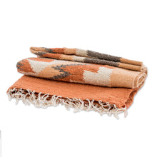 Load image into Gallery viewer, Handloomed Acrylic Geometric Area Rug in Orange (2.5x4.5) - Celestial Diamonds | NOVICA
