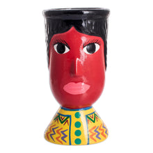 Load image into Gallery viewer, Double Face Ceramic Flower Pot Hand-Painted in Guatemala - St. John | NOVICA
