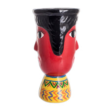 Load image into Gallery viewer, Double Face Ceramic Flower Pot Hand-Painted in Guatemala - St. John | NOVICA
