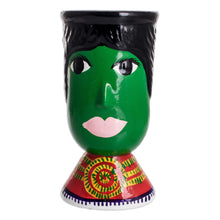Load image into Gallery viewer, Double Face Ceramic Flower Pot Hand-Painted in Guatemala - St. Martin | NOVICA

