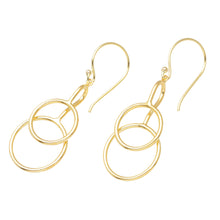 Load image into Gallery viewer, 18k Gold-Plated Abstract Dangle Earrings from Bali - Compassion Rings | NOVICA
