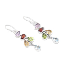 Load image into Gallery viewer, Sterling Silver Dangle Earrings with Seven-Carat Gemstones - Paradise Pears | NOVICA
