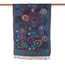 Load image into Gallery viewer, Hand-Embroidered Wool Shawl with Vibrant Floral Pattern - Blooming Mirage | NOVICA
