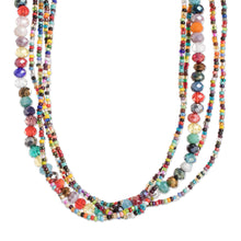 Load image into Gallery viewer, Handcrafted Crystal and Glass Beaded Strand Necklace - Multicolor Soul | NOVICA
