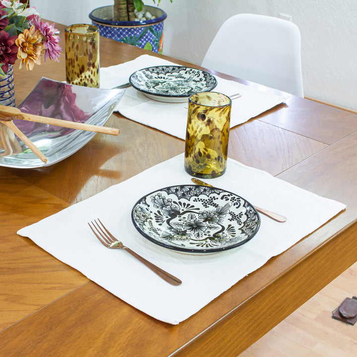 Pair of Cotton Placemats Hand-Woven in Mexico - Natural Delight | NOVICA