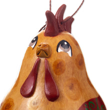 Load image into Gallery viewer, Set of 4 Handcrafted Hen Ornaments Painted in Warm Hues - Chatty Hens | NOVICA
