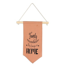 Load image into Gallery viewer, Printed Family Inspirational Brown Cotton Wall Hanging - Love Motivation | NOVICA
