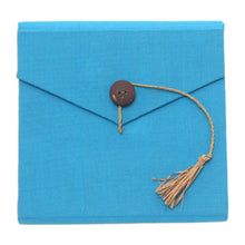 Load image into Gallery viewer, Handcrafted Blue Natural Fiber Notebook from Bali - Blue Voyage | NOVICA
