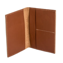 Load image into Gallery viewer, Handcrafted Brown Leather Passport Holder from Guatemala - Evening Journey | NOVICA
