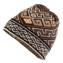 Load image into Gallery viewer, Soft 100% Baby Alpaca Hat with Traditional Inca Pattern - Inca Waves | NOVICA
