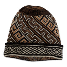 Load image into Gallery viewer, Soft 100% Baby Alpaca Hat with Traditional Inca Pattern - Inca Waves | NOVICA
