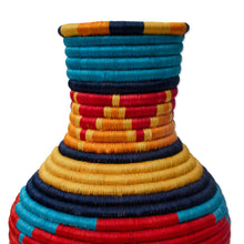 Load image into Gallery viewer, Guacamayas Natural Fiber Decorative Vase from Colombia - Sierra Nevada | NOVICA
