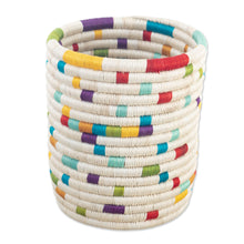 Load image into Gallery viewer, Handcrafted Natural Fiber Decorative Holder in Vibrant Hues - Rainbow Kitchen | NOVICA
