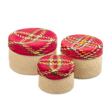 Load image into Gallery viewer, Handwoven Natural Fiber Colorful Baskets From Colombia - Nests of Nariño | NOVICA
