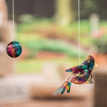 Load image into Gallery viewer, Handmade Recycled Plastic Mobile with Three Vibrant Birds - Enchanted Flight | NOVICA
