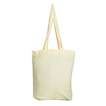 Load image into Gallery viewer, Hand-Painted Butterfly-Themed Polyester Tote Bag in Yellow - Spring Wings | NOVICA
