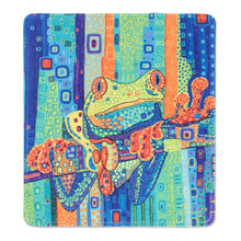 Load image into Gallery viewer, Printed Multicolor Rubber Mouse Pad with Frog Image - Tropical Frog | NOVICA
