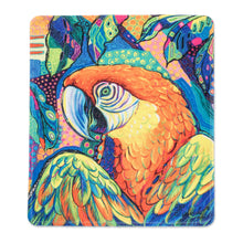 Load image into Gallery viewer, Printed Multicolor Rubber Mouse Pad with Macaw Image - Tropical Macaw | NOVICA
