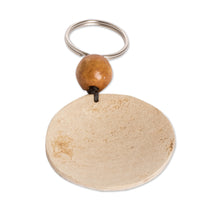Load image into Gallery viewer, Bird Keychain Hand-Carved in Dried Calabash Gourd with Bead - Exotic Bird | NOVICA
