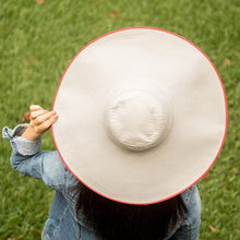 Load image into Gallery viewer, Traditional Cotton Sun Hat with Red Piping and 6-Inch Brim - Guanacaste World | NOVICA

