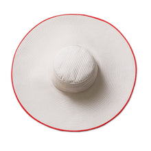 Load image into Gallery viewer, Traditional Cotton Sun Hat with Red Piping and 6-Inch Brim - Guanacaste World | NOVICA

