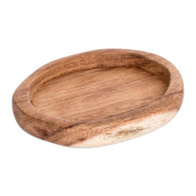 Load image into Gallery viewer, Handcrafted Oval-Shaped Conacaste Wood Snack Plate - Fine Delights | NOVICA
