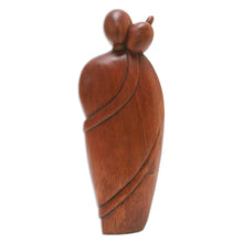 Load image into Gallery viewer, Hand-Carved Polished Suar Wood Sculpture of a Couple - Hug Therapy | NOVICA
