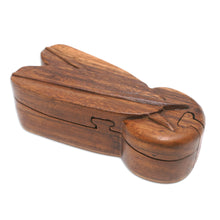 Load image into Gallery viewer, Hand-Carved Cricket-Themed Suar Wood Puzzle Box - Cricket's Challenge | NOVICA
