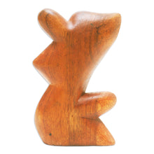 Load image into Gallery viewer, Hand-Carved Romantic Suar Wood Sculpture of a Couple - Comfort Hug | NOVICA
