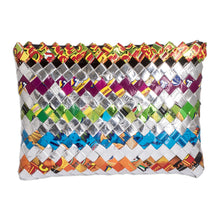 Load image into Gallery viewer, Eco-Friendly Colorful Metalized Wrapper Toiletry Case - Shining Party | NOVICA
