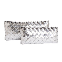 Load image into Gallery viewer, Set of 2 Recycled Metalized Wrapper Cosmetic Bags - Sparkling Gala | NOVICA
